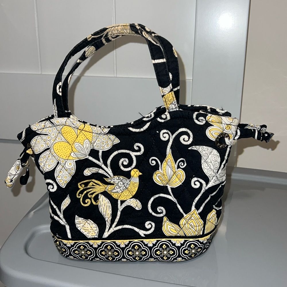 Vera Bradley Darling Yellowbird bag yellow blk White casual or office
